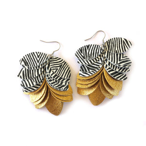 White Zebra & Gold Petal Drops