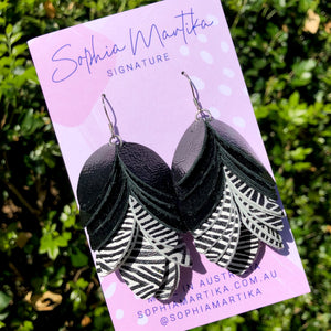 Midnight & White Zebra Petal Drops