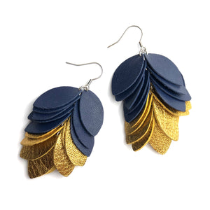 Navy & Gold Petal Drops