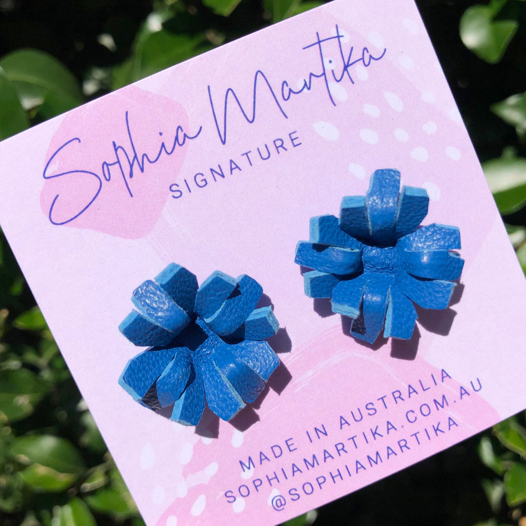 Blue Denim Starburst Studs