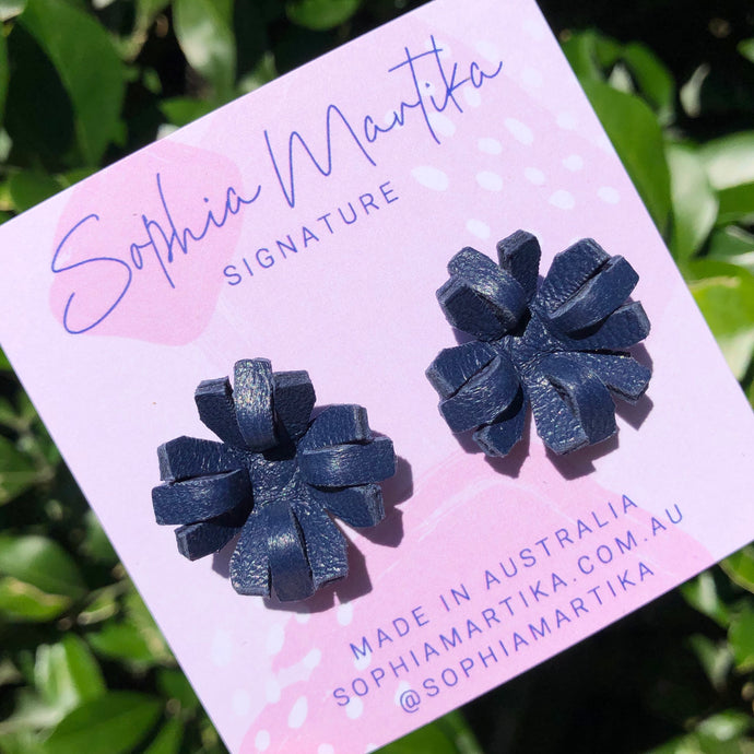 Navy Starburst Studs