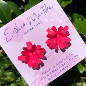 Hot Pink Starburst Studs